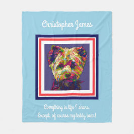 Schattige geschilderde teddybeer (met gedicht), ge fleece deken