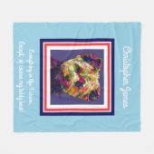 Schattige geschilderde teddybeer (met gedicht), ge fleece deken (Voorkant (Horizontaal))