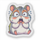 Schattige Geschokte Hamster Sticker (Voorkant)