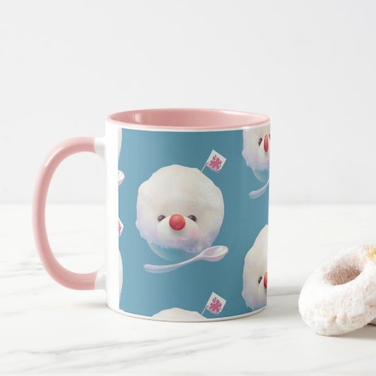 Schattige geschoren ijshond patroon mok (Met donut)