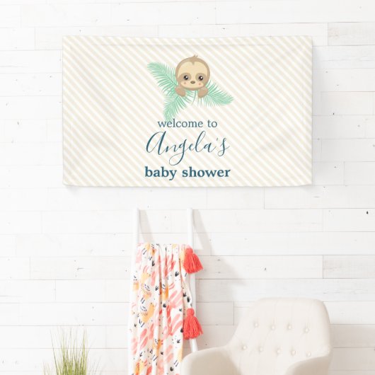 Schattige Geslacht Neutraal Geel Baby Sloth Baby s Spandoek (Insitu)