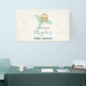 Schattige Geslacht Neutraal Geel Baby Sloth Baby s Spandoek (Beurs)