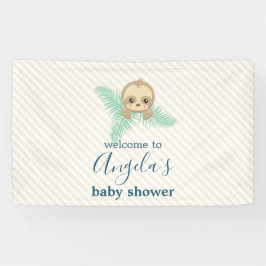 Schattige Geslacht Neutraal Geel Baby Sloth Baby s Spandoek