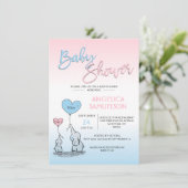 Schattige geslacht onthullen neutraal olifant Baby Kaart (Staand voorkant)