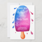 Schattige geslacht onthulling waterverf ijslolly kaart (Voorkant)