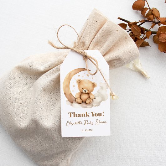 Schattige Geslachtsneutraal Bruin Teddybeer Baby s Cadeaulabel
