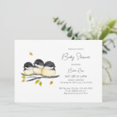 Schattige Geslachtsneutraal Chickadees-Baby shower Kaart (Staand voorkant)