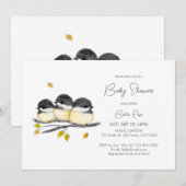 Schattige Geslachtsneutraal Chickadees-Baby shower Kaart (Voorkant / Achterkant)