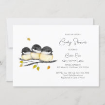 Schattige Geslachtsneutraal Chickadees-Baby shower