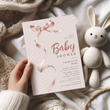 Schattige Geslachtsneutrale Boog Lint Baby Shower