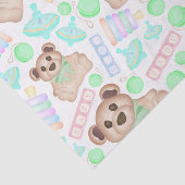 Schattige Geslachtsneutrale teddybeer Baby Tissuepapier (Detail)
