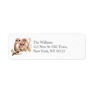 Schattige Geslachtsneutrale Uil Baby shower Etiket