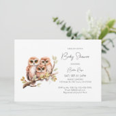 Schattige Geslachtsneutrale Uil Baby shower Kaart (Staand voorkant)