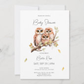 Schattige Geslachtsneutrale Uil Baby shower Kaart (Voorkant)