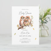 Schattige Geslachtsneutrale Uil Baby shower Kaart (Staand voorkant)