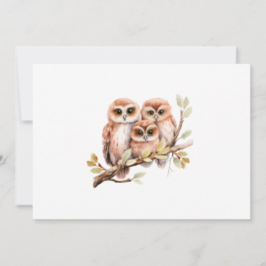 Schattige Geslachtsneutrale Uil Baby shower Kaart (Achterkant)