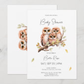 Schattige Geslachtsneutrale Uil Baby shower Kaart (Voorkant / Achterkant)