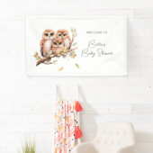 Schattige Geslachtsneutrale Uil Baby shower Spandoek (Insitu)