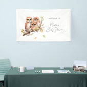 Schattige Geslachtsneutrale Uil Baby shower Spandoek (Beurs)