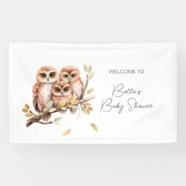 Schattige Geslachtsneutrale Uil Baby shower Spandoek