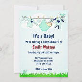 Schattige Geslachtsneutrale waslijn Boho Baby show Kaart (Voorkant)