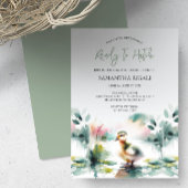 Schattige Geslachtsneutrale Waterverf eend Baby sh Kaart