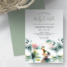 Schattige Geslachtsneutrale Waterverf eend Baby sh