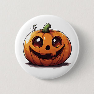 Schattige gesneden Halloween pompoen cartoon ontwe Ronde Button 5,7 Cm