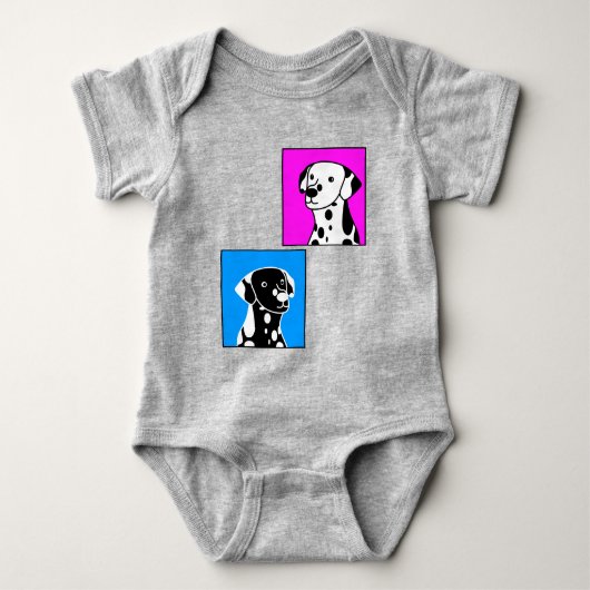 SCHATTIGE GESPOT ZWART & WIT HONDEN TEKENEN PAW PR ROMPER (Voorkant)