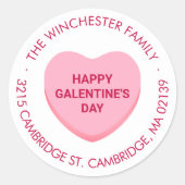 Schattige gesprekshart Galentine's Day-adres Ronde Sticker (Voorkant)