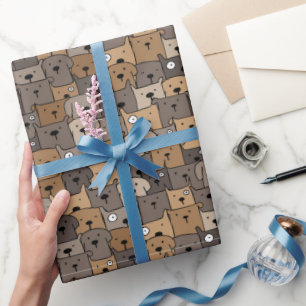 Schattige Gestapelde Honden Cadeaupapier