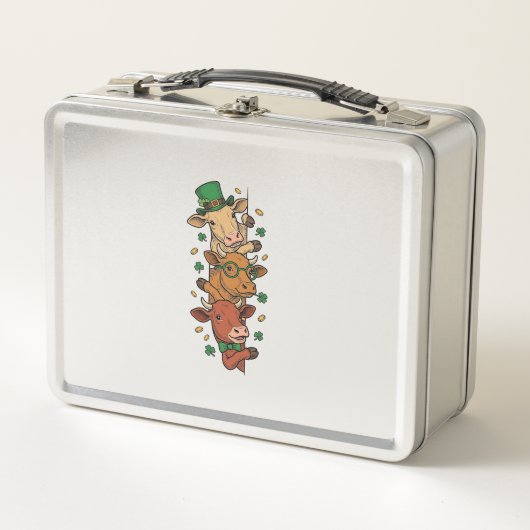 Schattige Gestapelde Koeien St Patrick Vintage Gra (Voorkant)