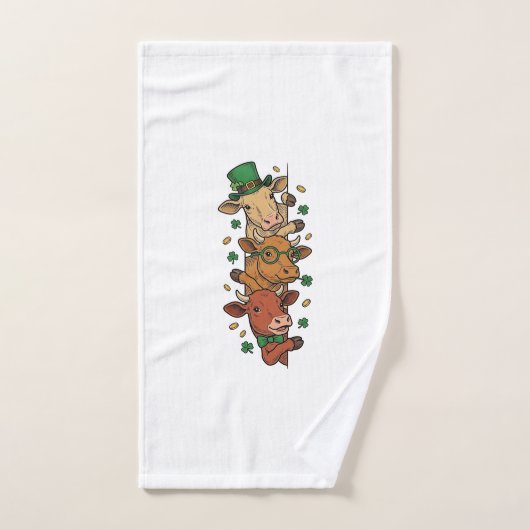 Schattige Gestapelde Koeien St Patrick Vintage Gra Handdoek (Handdoek)