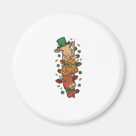 Schattige Gestapelde Koeien St Patrick Vintage Gra Magneet (Voorkant)