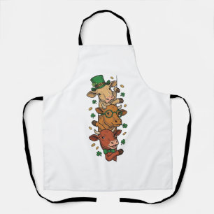Schattige Gestapelde Koeien St Patrick Vintage Gra Schort