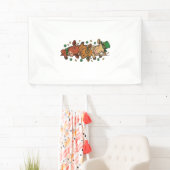 Schattige Gestapelde Koeien St Patrick Vintage Gra Spandoek (Insitu)