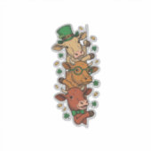 Schattige Gestapelde Koeien St Patrick Vintage Gra Sticker (Voorkant)