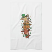 Schattige Gestapelde Koeien St Patrick Vintage Gra Theedoek (Verticaal)