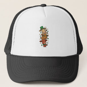 Schattige Gestapelde Koeien St Patrick Vintage Gra Trucker Pet