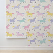 Schattige gestileerd pastel Paarden patroon op crè