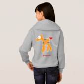 Schattige gestileerde cartoon oranje giraffe kind (Achterkant volledig)