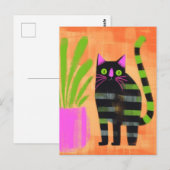 Schattige gestreept Kat Briefkaart (Voorkant / Achterkant)
