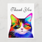 Schattige gestreepte meerkleurige regenboog bedank briefkaart (Voorkant)