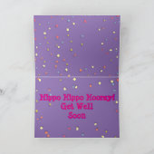 Schattige Get Well Kaart met Hippo Ballerina op te (Binnen)