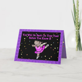 Schattige Get Well Kaart met Hippo Ballerina op te