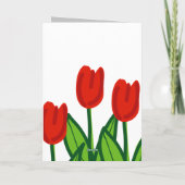 Schattige Get Well kaart met rode tulpen tekening (Achterkant)