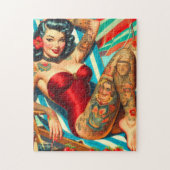 Schattige getatoeëerd zwempak pin-up legpuzzel (Verticaal)