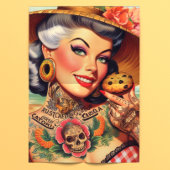 Schattige Getatoeëerde Zomer Pin-up Tissuepapier
