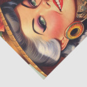 Schattige Getatoeëerde Zomer Pin-up Tissuepapier (Detail)