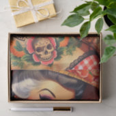 Schattige Getatoeëerde Zomer Pin-up Tissuepapier (Geschenk)